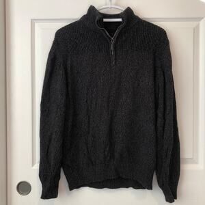 Coleman Men’s Black Sweater Quarter Zip Large 100% Cotton